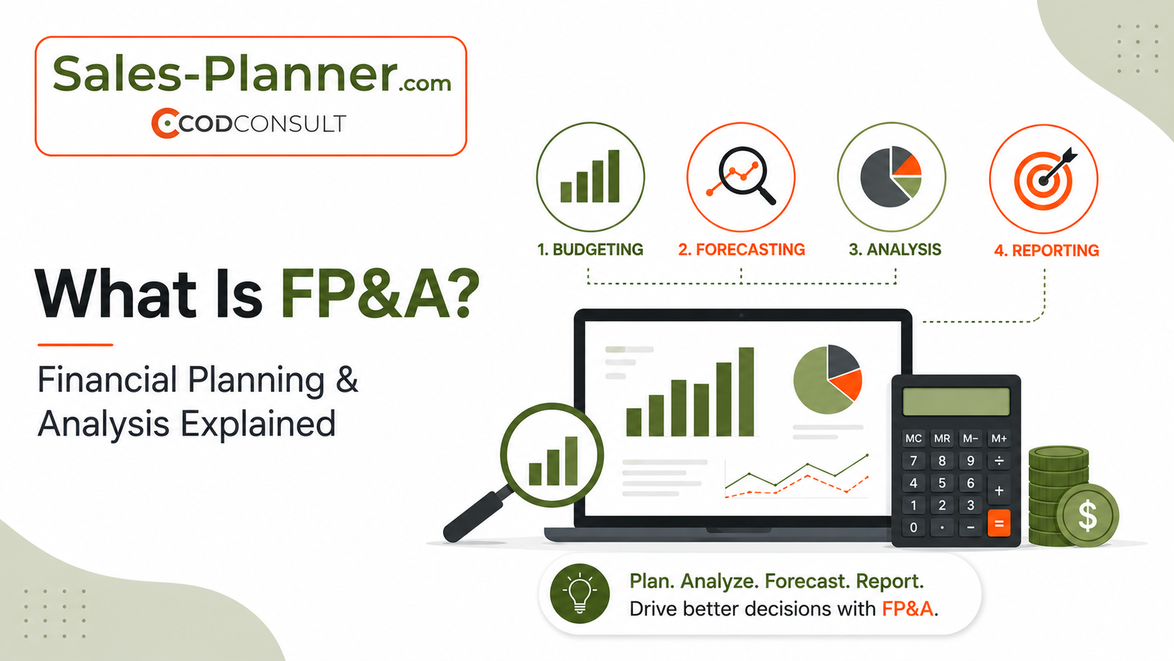 Was ist FP&A? Financial Planning & Analysis erklärt – Sales-Planner.com Infografik