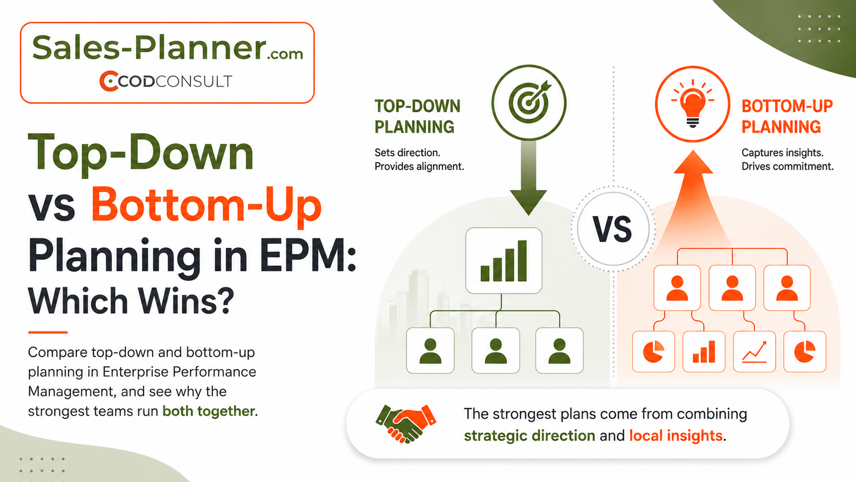 Top-Down vs Bottom-Up Planning in EPM: Which Wins? — Sales-Planner.com infographic